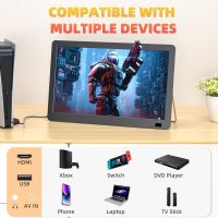 14 Inch Portable TV, Small 1080P Television with Speakers, ATSC Tuner with Antenna, HDMI/USB/AV Inputs, Battery Powered TV for Camping, Car, RV, Travel, Home - Image 5