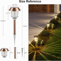 XMCOSY+ Solar Pathway Lights Outdoor - 6 Pack Solar Garden Lights, 10-40 LM Dimmable Solar Lights Outdoor Waterproof Auto On/Off IP 65 Solar Powered Landscape Lighting for Patio Walkway Driveway - Image 5