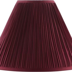 Aspen Creative 33194, Transitional Hardback Empire Mushroom Pleated Rich Red Spider Shade, 6" Top x 16" Bottom x 12" Slant