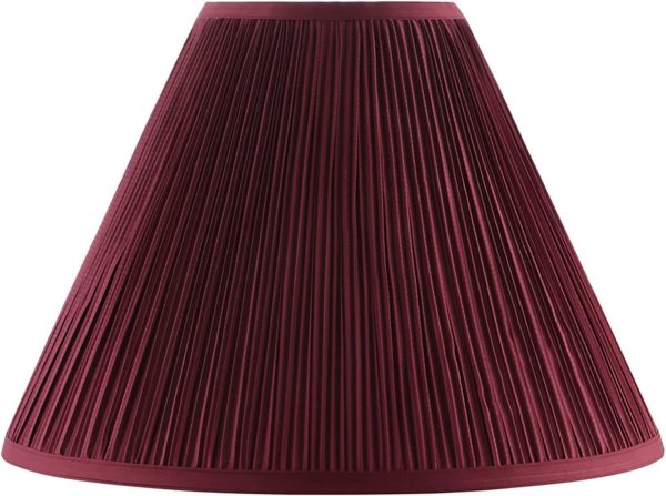 Aspen Creative 33194, Transitional Hardback Empire Mushroom Pleated Rich Red Spider Shade, 6" Top x 16" Bottom x 12" Slant