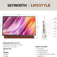Skyworth 24-Inch Portable Smart TV with Protective Case, Battery Powered Outdoor TV, 1080P FHD, Google TV, HDR10, Dolby Audio, Chromecast, Ideal for Sports, Game Day Bundle - Image 7
