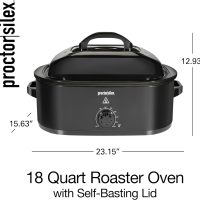 Proctor Silex 24-Pound Electric Roaster Oven with Variable Temperature Control, Self-Basting Lid & Removable Pan, 18 Quart, Black (32211) - Image 8