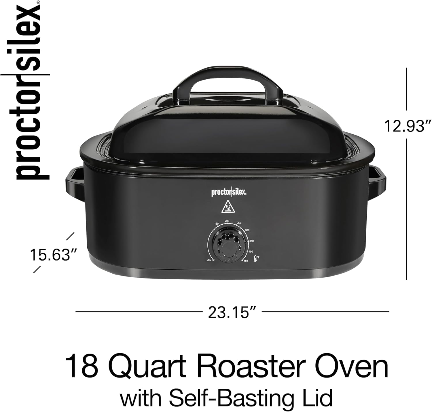 Proctor Silex 24-Pound Electric Roaster Oven with Variable Temperature Control, Self-Basting Lid & Removable Pan, 18 Quart, Black (32211) - Image 8