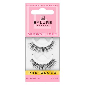 Eylure Pre-Glued False Eyelashes, Wispy Light No. 117