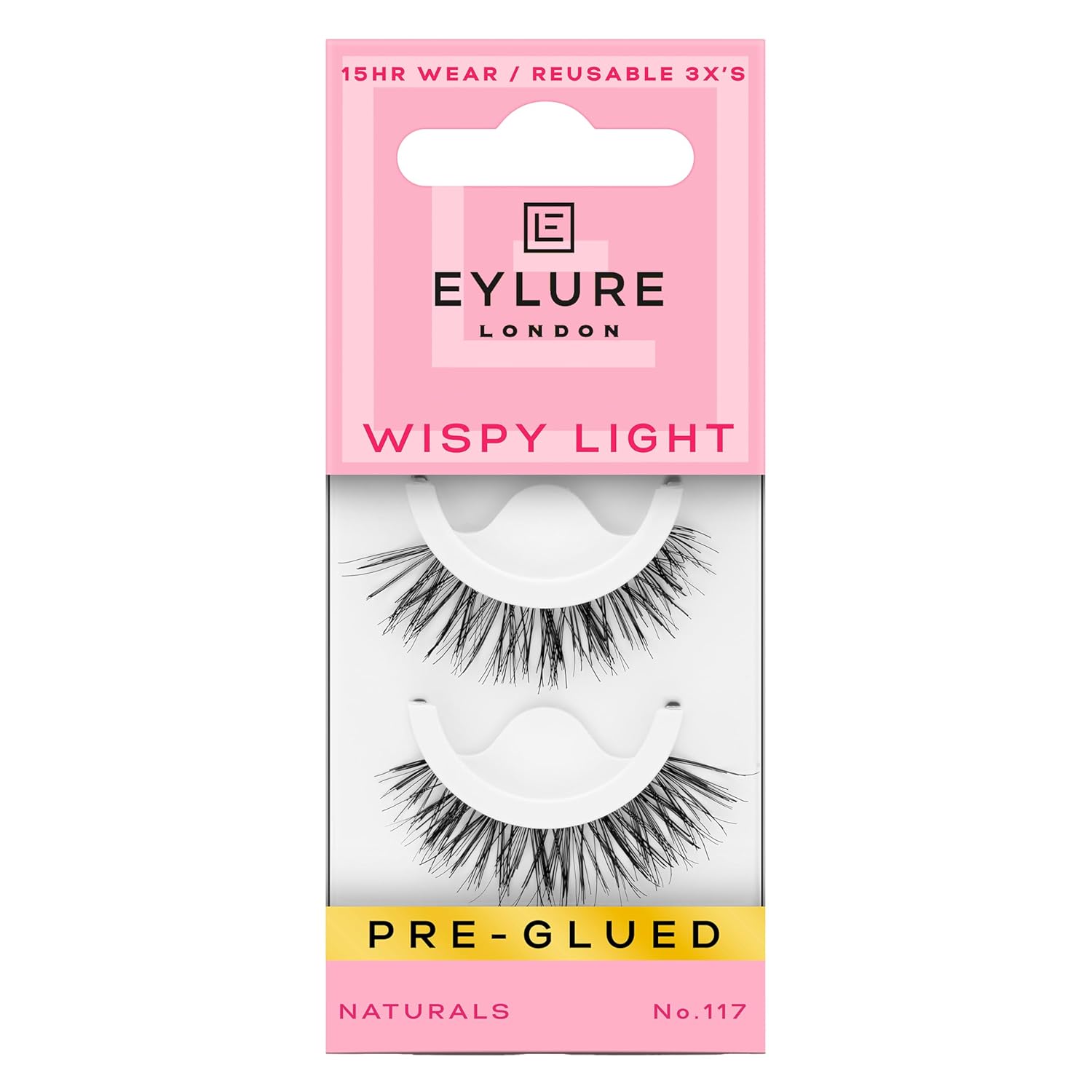 Eylure Pre-Glued False Eyelashes, Wispy Light No. 117