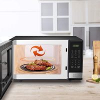 BLACK+DECKER EM031MB11 Digital Microwave Oven with Turntable Push-Button Door, Child Safety Lock, 1000W, 1.1cu.ft, Black & Stainless Steel, 1.1 Cu.ft - Image 6