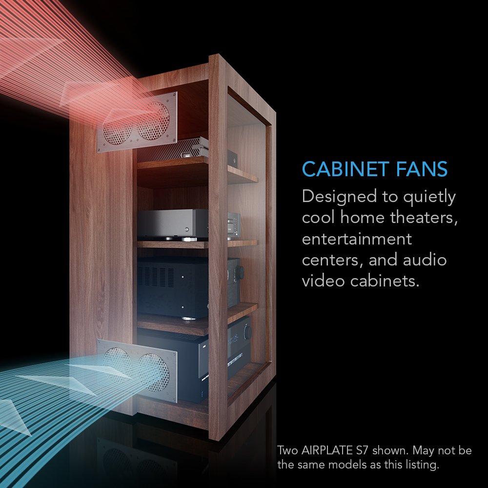 AC Infinity AIRPLATE S7, Quiet Cooling Fan System 12" with Speed Control, for Home Theater AV Cabinets - Image 2