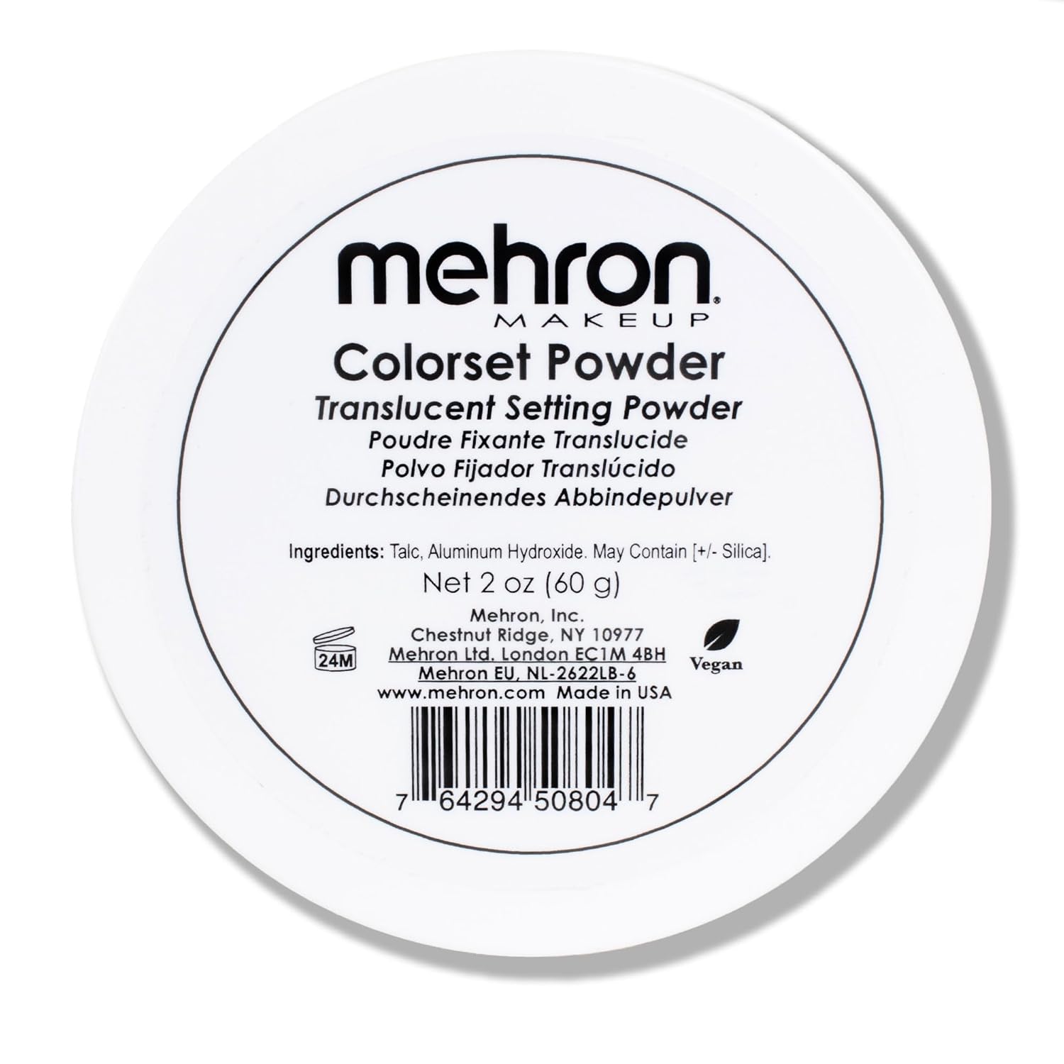 Mehron Makeup Colorset Powder | Translucent Setting Powder | Special Effects, Halloween, & Film 2 oz (60 g)