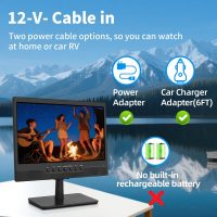 14 inch Flat Screen TV,Small TV with Digital ATSC Tuner,Antenna,Remote and HDMI/USB Ports,12 Volt Charger Cable for Car/Kitchen - Image 4