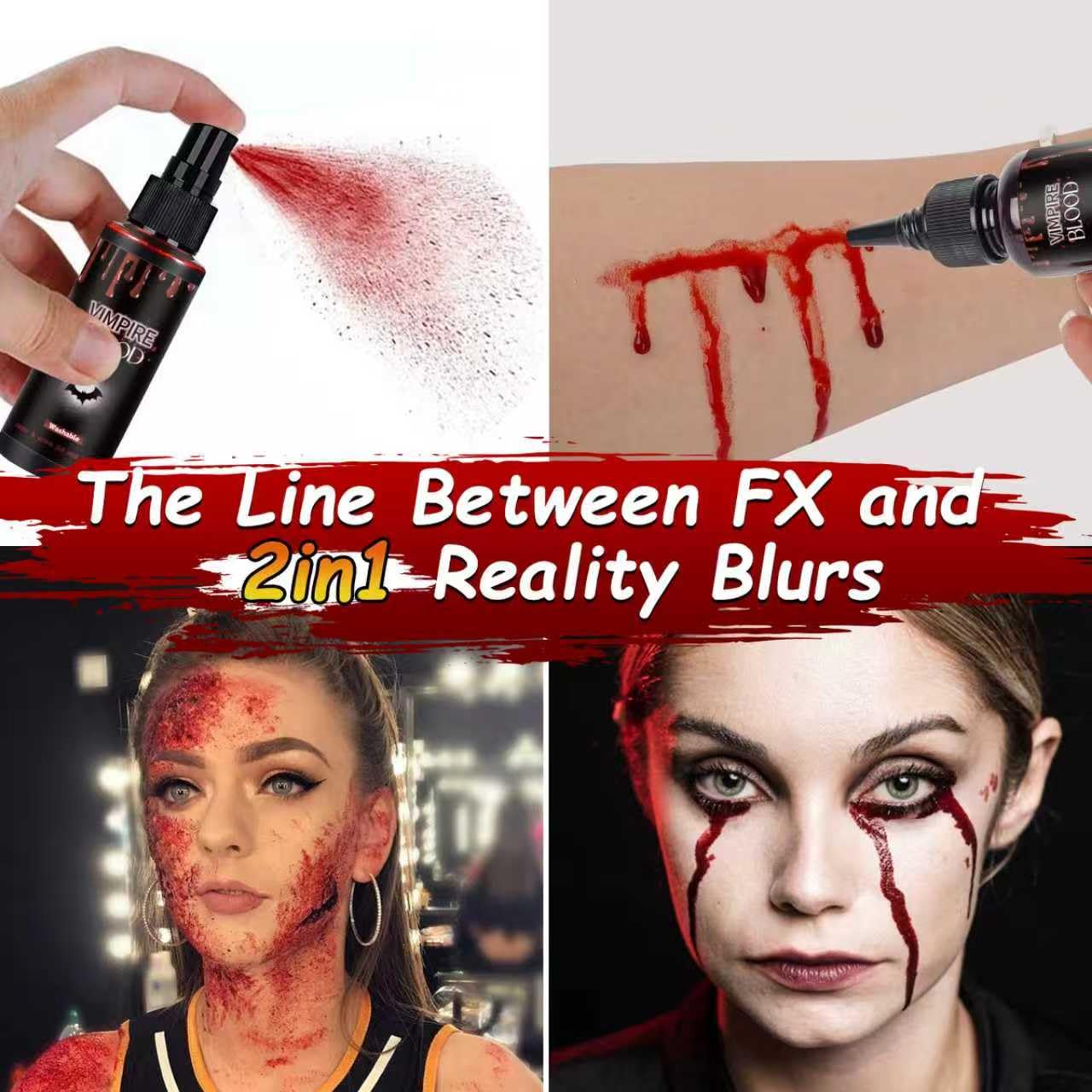 Halloween Fake Blood Spray, Washable Fake Blood Makeup, Halloween Realistic Fake Blood for Face Body Paint, Perfect for Vampire Makeup, Clown & Sfx & Cosplay & Zombie Make Up, 1 Pack - Image 6