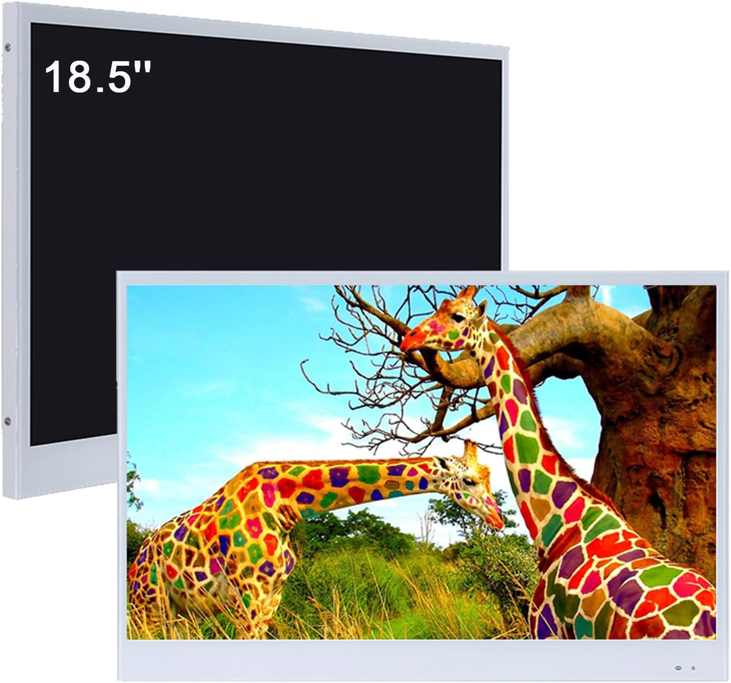 elecsung 18.5 inch Smart White TV for Bathroom,Waterproof TV ATSC Tunner Android 11.0 for Hotel/Kitchen,Built-in Speakers,Wi-fi and Bluetooth,W185,Model 2024