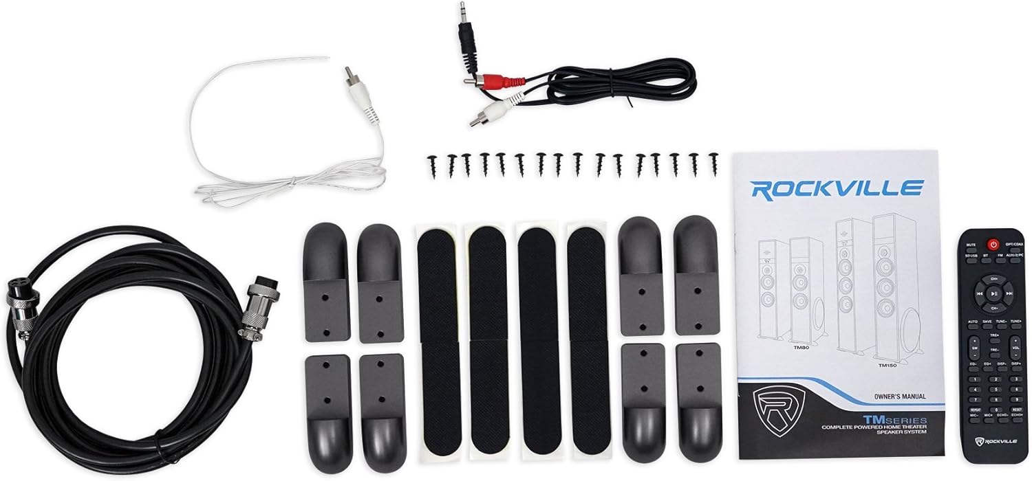 Rockville (1 TM150B Black Powered Home Theater Tower Speakers 10" Sub + Bluetooth Bundle with (1) Mini WiFi Music Player Wireless Audio Streaming Multiroom Stereo Receiver (2 Items) - Image 9