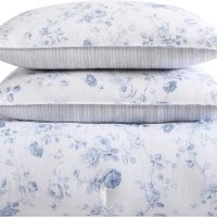 Laura Ashley - Queen Comforter Set, Soft Cotton Bedding with a Medium Weight for Year Round Use, Reversible 3 Piece Bed Set with Matching Pillowcases (Belinda Chambray Blue) - Image 4