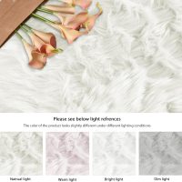 White Faux Sheepskin Fuzzy Fur Rugs for Bedroom Small Machine Washable Fluffy Area Rugs for Living Room 2x4 Shag Nursery Rug - Image 6