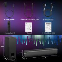 Wohome Sound Bar for Smart TV with Wired Subwoofers, 2.1 Channel Small TV Soundbar Speakers with Colorful Backlight, Home Theater Surround Sound System, Bluetooth 5.3/ Optical/AUX Connectivity - Image 7