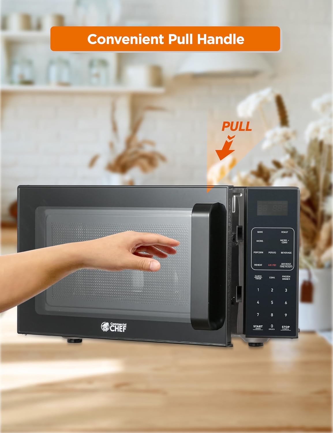 Commercial Chef 5-in-1 Countertop Microwave Air Fryer Combo, 0.9 Cu. Ft. Capacity, Microwave Air Fryer Convection Oven Bake and Roast, 900W, 10 Power Levels - Image 5