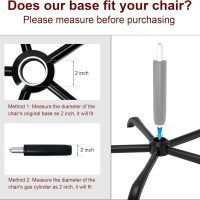 Frassie 25 Inch Office Chair Metal Base Replacement Heavy Duty 2500 Lbs Computer Chair Base Part with 5 Casters - Image 7