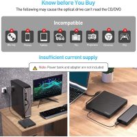 External DVD Drive, CD Drive USB 3.0 Typle C CD/DVD ROM +/-RW Adapter with USB Port DVD Burner for Laptop PC Desktop Computer, Optical Disk Drive CD Player Compatible with Mac Windows Linux - Image 7