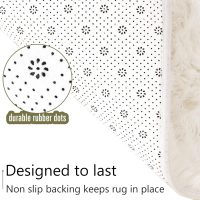 LOCHAS Ultra Soft Indoor Modern Area Rugs Fluffy Living Room Carpets for Children Bedroom Home Decor Nursery Rug 4x6 Feet, White - Image 7