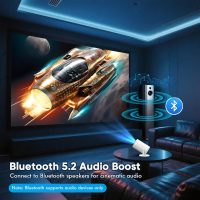 [ Built-in Google TV & Voice Control] WISHOLY Mini Projector with WiFi and Bluetooth, Built-in Streaming Apps, Portable Movie Projector 4K with 180° Rotatable for Outdoor, Home Theater, Movie Night - Image 4