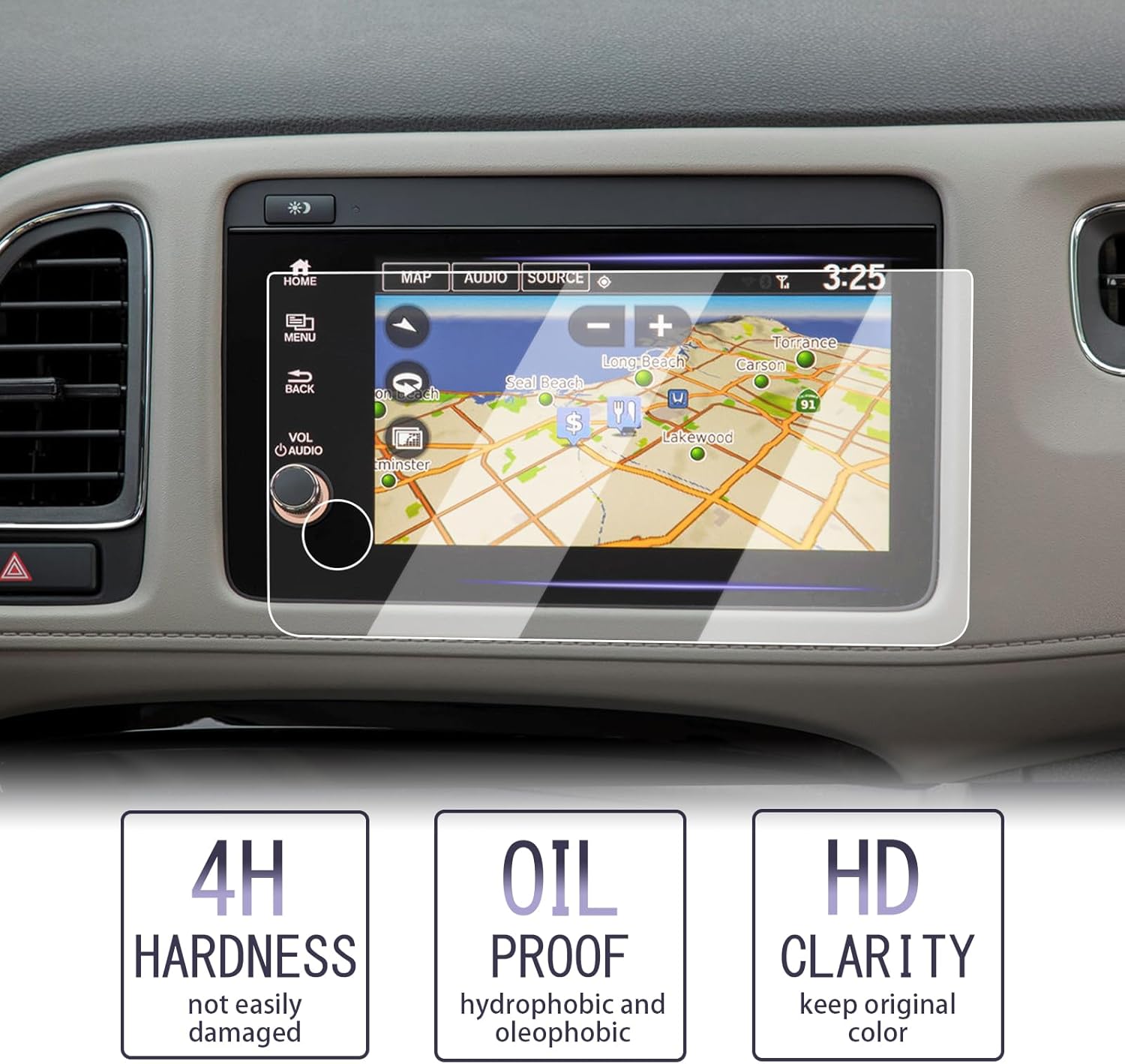 Screen Protector Foils for 2019 2020 H*onda HRV HR-V Accessories Infotainment Display PET Plastic Anti-Scratch Navigation Center Control Touchscreen Protective Film(2019+ Media 2P) - Image 2