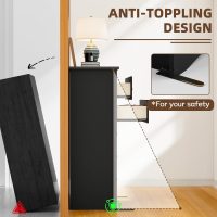 YESHOMY Tall Dresser for Bedroom with 5 Drawers, Modern Chest of Drawers, Wooden Dressers, TV Stand for Living Room,Closet, Hallway (Black) - Image 4
