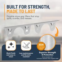Linda’s Essentials Stainless Steel Stove Gap Covers (2 Pack) Adjustable Length 13.8" to 27.5" Stainless Steel, Steel Adjustable Stove Gap Covers, Counter, Oven & Stove Gap Filler - Image 5