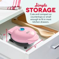 DASH Mini Maker for Individual Waffles, Hash Browns, Keto Chaffles with Easy to Clean, Non-Stick Surfaces, 4 Inch, Pink - Image 4