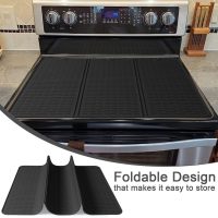 Stove Top Cover for Electric Stove - Foldable Glass Top Stove Cover Protector,Ceramic Flat Top Stove Cover, Induction Cooktop Protector, Oven Cover, 28" x 20" Dish Drying Mat (Black) - Image 5