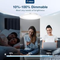 Amico 4 Pack 5/6 inch 5CCT LED Recessed Lighting, Dimmable, 12.5W=100W, 950LM, 2700K/3000K/4000K/5000K/6000K Selectable, Retrofit Can Lights with Baffle Trim, IC Rated - ETL & FCC, White - Image 3