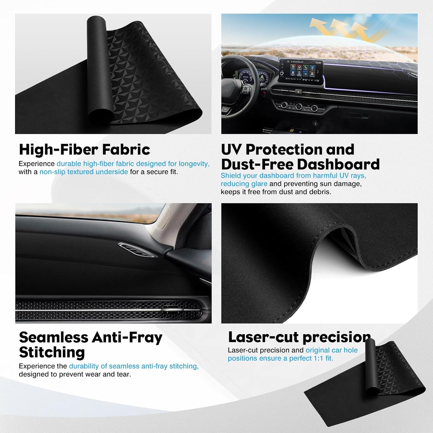 Upgraded Rubber Anti-Slip Dashboard Cover Fit for Honda HR-V 2023 2024 2025 hrv Accessories Non-Slip Carpet Sunshield Glare UV Rays Protector - Image 5