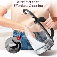 Cosori Electric Kettle, No Plastic Filter & Spout, 1.8Qt Tea Kettle & Hot Water Boiler For Coffee & Tea, Water Heater & Teapot, Automatic Shut Off, Borosilicate glass, Black, 1500W - Image 6