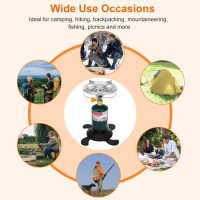 Camping Stove Propane Burner, Portable Camp Stove with Foldable Gas Tank Base, Adjustable Flame Backpacking Cooker for Camping, Small Single Burner Propane Stoves Kit for Hiking Tent Outdoor Cooking - Image 6