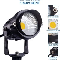 SUNVIE Outdoor Landscape LED Lighting 12W Waterproof Garden Lights COB Led Spotlights with Spiked Stand for Lawn Decorative Lamp US 3- Plug 3000K Warm White (2 Packs) - Image 3