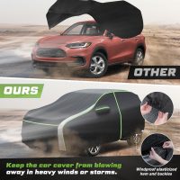 Mixsuper Liner Car Cover for Honda HR-V 1998-2026, 7 Layers Waterproof Car Cover Accessories for HRV with Zipper Door, Windproof Straps, Reflective Strips, Anti-UV, All Weather - Image 6