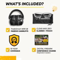 TradeSmart High-Performance Earmuffs for Shooting Range & Shooting Eye Protection Glasses + Firearm Confidence Course - Image 2