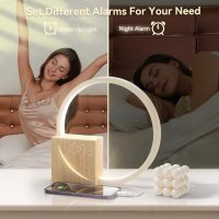 Vivilumens Sunrise Alarm Clock for Heavy Sleepers Adults, Wake-up Light, Sleep Aid 10 White Noise Sound Machines with 30/60/90 Timer, 3 Level Dimmable Touch Table Lamp with Snooze USB Charger Port - Image 3