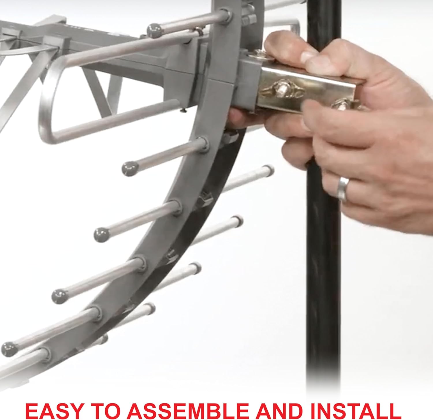 GE Outdoor HD Digital TV Antenna, Long Range Smart TV Antenna, Supports 4K 1080P HD Smart TV VHF UHF, J Mount Included for Attic or Outdoor, Weather Resistant, 29884 - Image 8