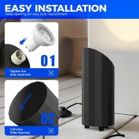 Barrina Uplighting Indoor Spotlight, 2 in 1 Detachable Up Lights Indoor Floor Can Light with 3000K GU10 Bulb, LED Spot Lights for Plant Picture Home, 6.56FT Plug Cord & Foot Switch,2 Packs - Image 3
