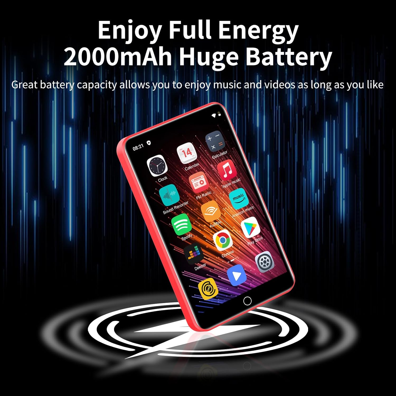 80GB MP3 Player with Bluetooth and WiFi, 4.0" Touchscreen MP3 Player for Kids Built in Speaker, MP3 & MP4 Players with Spotify, Audible, Amazon Music, Deezer, Pandora, FM Radio, Up to 1TB - Image 8