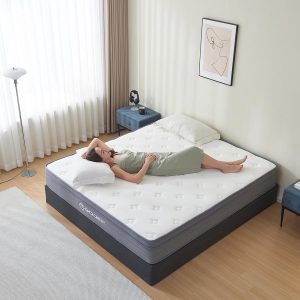 Queen Mattress, 12 Inch Queen Size Hybrid Mattress in a Box with Independent Pocket Spring - Zoned Support, Soft and Comfortable, Pressure Relief, Medium Firmness, CertiPUR-US Certified