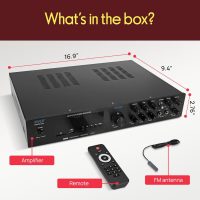 Pyle Bluetooth Audio Amplifier - Home Stereo Receiver with 5 Channels and Subwoofer Out - MP3/USB/SD - AUX - FM Radio - 2 Mic Inputs w/ Echo - VFD Display - Remote Control - PDA8BU - Image 8