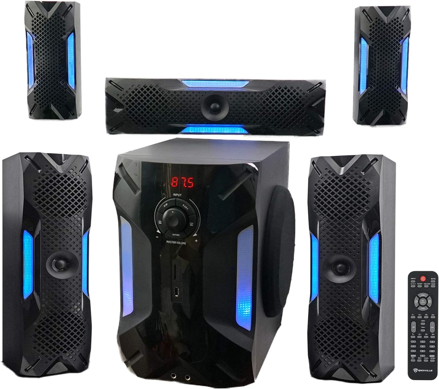 Rockville Hybrid Home Theater Karaoke Machine System w/8" Sub+(2) Wireless Mics - Image 9