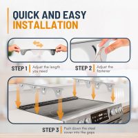 Linda’s Essentials Stainless Steel Stove Gap Covers (2 Pack) Adjustable Length 13.8" to 27.5" Stainless Steel, Steel Adjustable Stove Gap Covers, Counter, Oven & Stove Gap Filler - Image 3