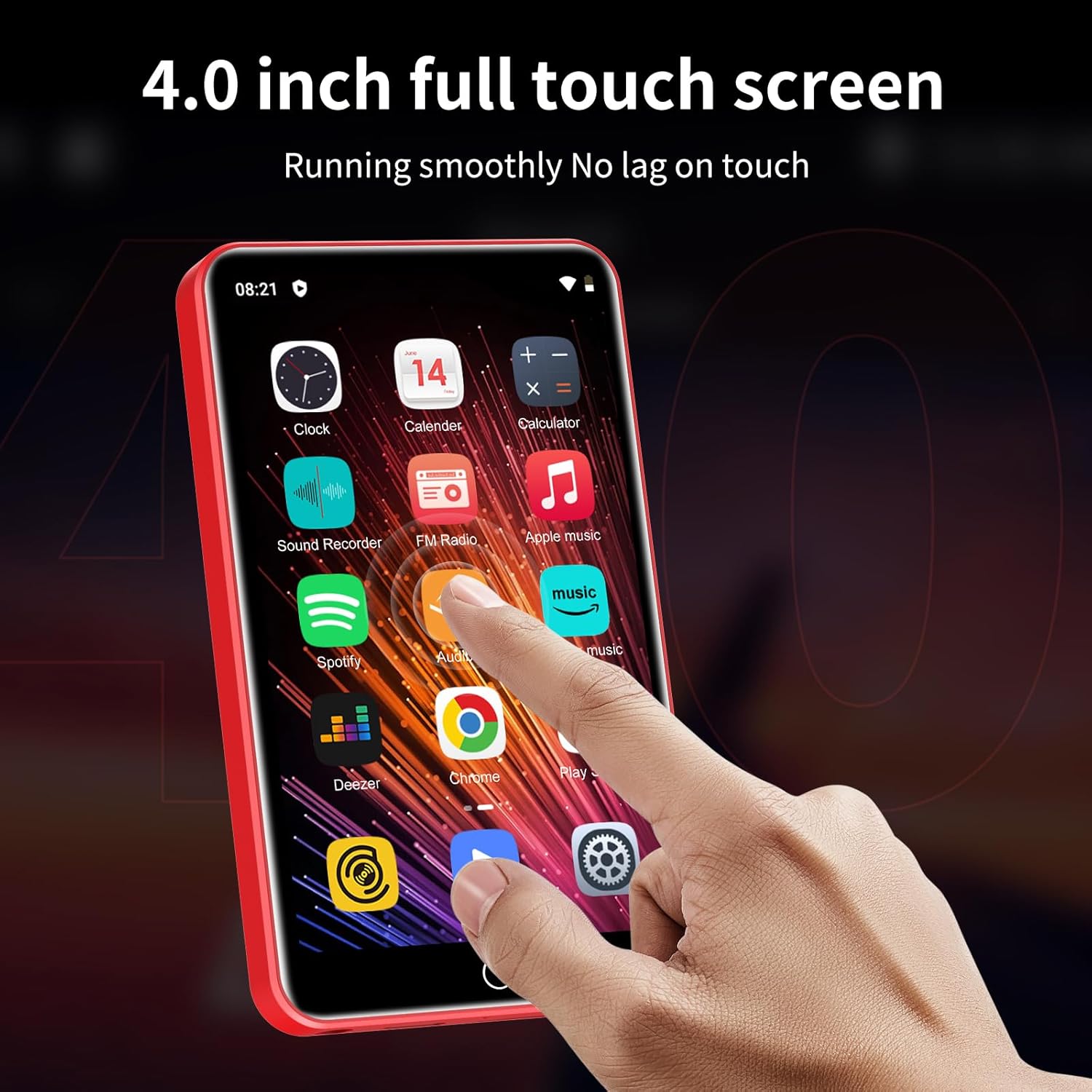 80GB MP3 Player with Bluetooth and WiFi, 4.0" Touchscreen MP3 Player for Kids Built in Speaker, MP3 & MP4 Players with Spotify, Audible, Amazon Music, Deezer, Pandora, FM Radio, Up to 1TB - Image 4