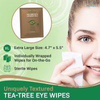 NOVEHA 60PCs Tea Tree & Coconut Oil Eyelid & Lash Wipes - For Demodex, Blepharitis & Itchy Eyes, Individually Wrapped Eyelash Wipes With Aloe Vera, Natural Makeup Remover & Daily Eye Cleanser - Image 5