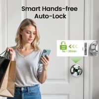 GHome Smart Fingerprint Door Lock, 3 in 1 Smart Fingerprint Door Knob with App Control & Key, Auto Lock, Biometric Door Knobs with Lock for Bedroom, Garage, Home & Office - Image 4