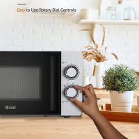 Commercial CHEF Small Microwave 0.7 Cu. Ft. Countertop Microwave with Mechanical Control, White Microwave with 6 Power Levels, Outstanding Portable Microwave with Convenient Pull Handle - Image 6