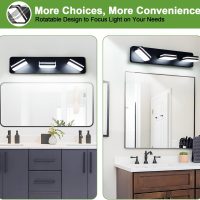LED Modern Bathroom Vanity Light Fixtures (3-Light, 19-Inch), 360° Rotate Acrylic Matte Black Vanity Lights for Bathroom, Modern Wall Lighting Fixtures Over Mirror (Natural White Light 5000K 1300LM) - Image 7