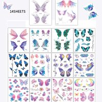 14 Sheets Glitter Butterfly Temporary Tattoos Sticker for Women Girls Eye Face Makeup Decoration, Flash Fairy Body Art Shiny Butterflies Waterproof Fake Tattoos for Festival Party Eye Decor - Image 6